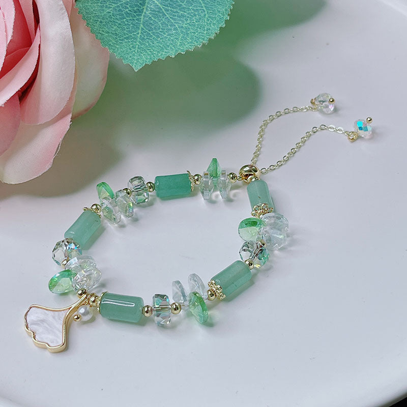 Cute Crystal Bracelet with Star and Flower Charms