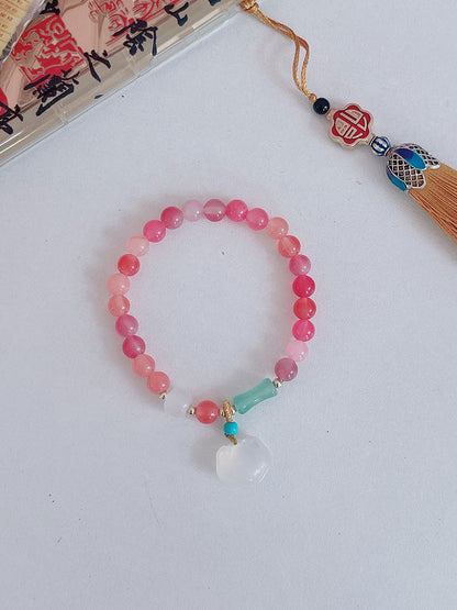 Sweet Colorful Agate Bead Bracelet for Girls