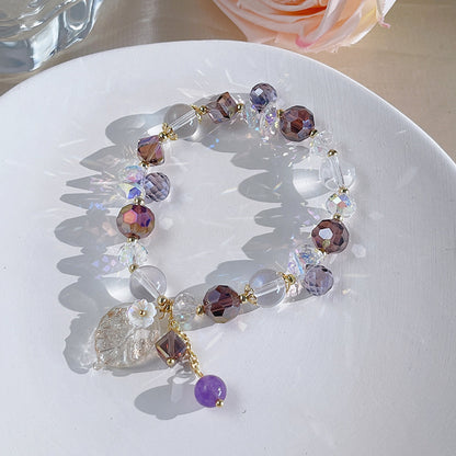 Forest Crystal Bracelet Versatile Flower Leaf Colorful