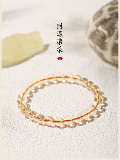 Natural citrine wealth transfer bracelet