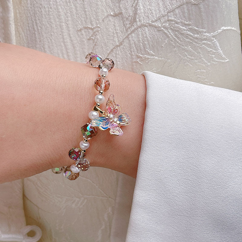 Colorful Butterfly Pearl Bracelet