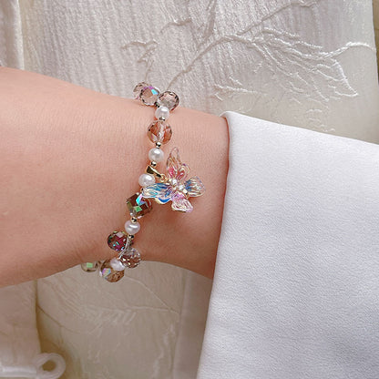 Colorful Butterfly Pearl Bracelet