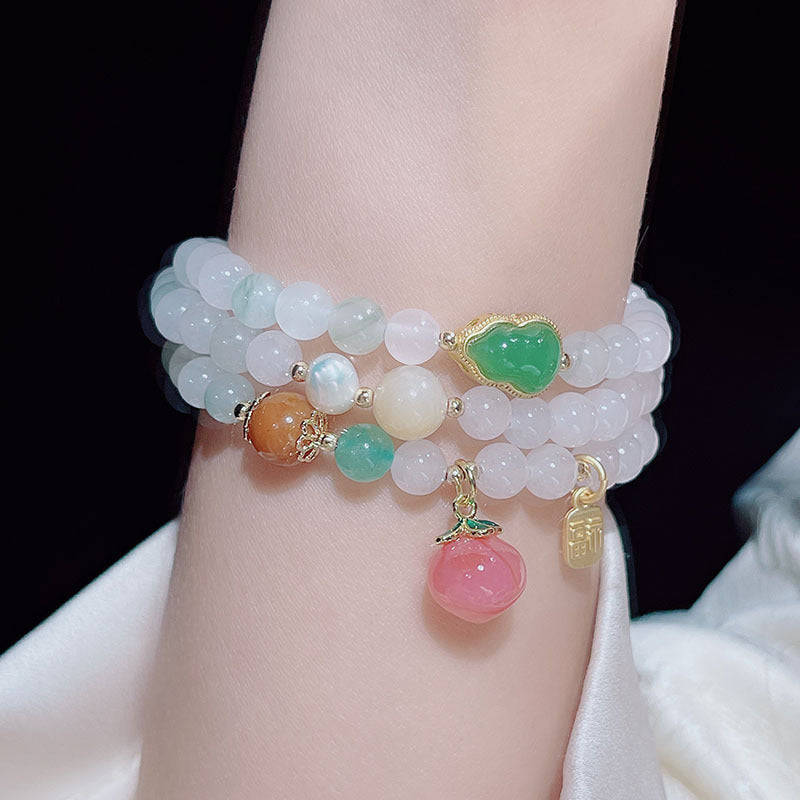 Three Circle Heavenly Mountain Green Bracelet