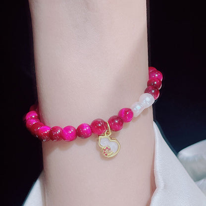 Cute Crystal Bracelet with Star and Flower Charms