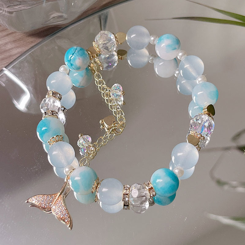 Candy Color Natural Stone Beaded Bracelet for Fairy Tail Girls