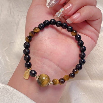 Natural Tiger Eye Yellow Tower Crystal Bracelet