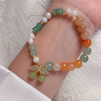 Colorful Beaded Bracelet with Sweet Delicate Charm