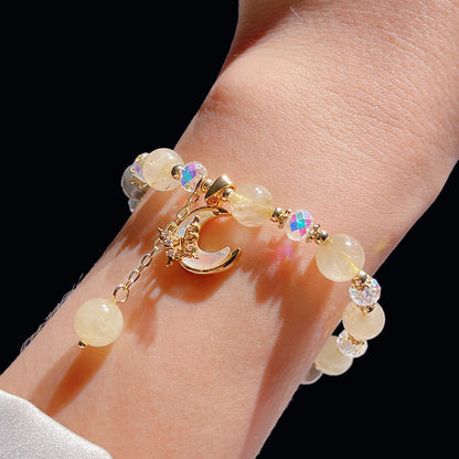 Butterfly Charm Beaded Crystal Bracelet for Women