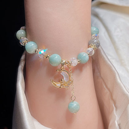 Butterfly Charm Beaded Crystal Bracelet for Women