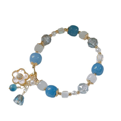 Spring/Summer Flower Bracelet with Natural Stone Crystal for Women