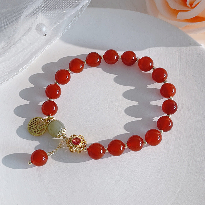 Unique Red Agate Bracelet for Chinese New Year