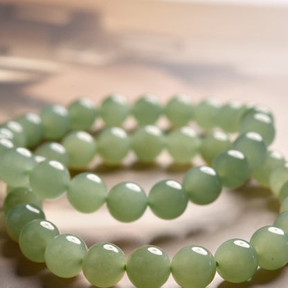 Natural Hotan Jade Ice Clear Water Green Jade Bracelet