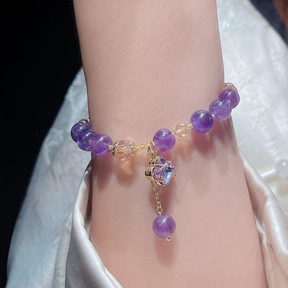 Natural Crystal Fox Lucky Clover Bracelet