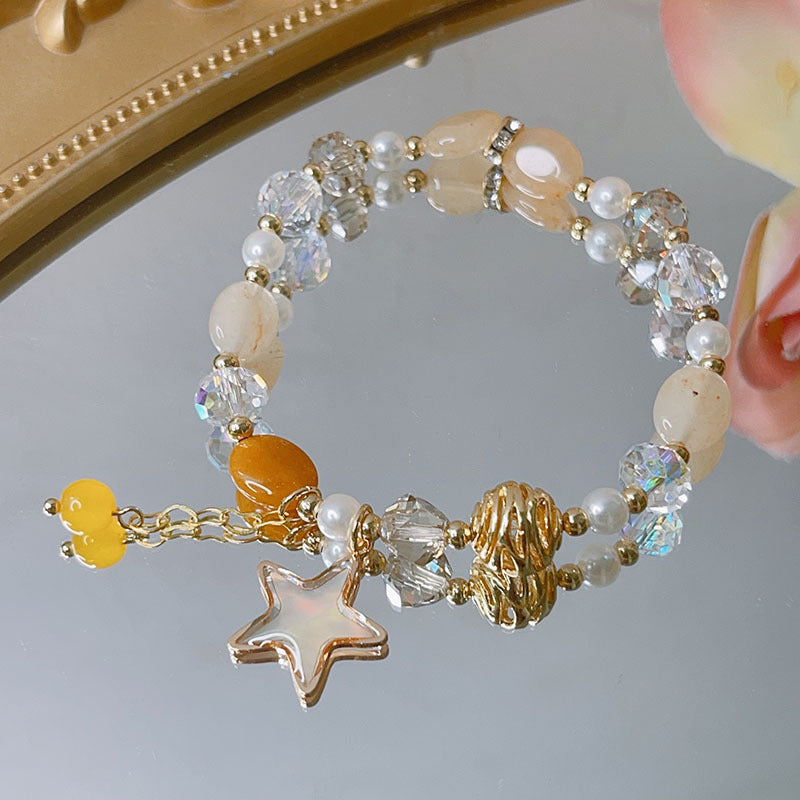 Cute Natural Stone Beaded Bracelet for Women