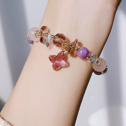 Sparkling Crystal Bracelet with Natural Stone Beads