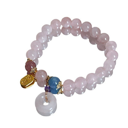 Sweet Crystal Peace Buckle Bracelet