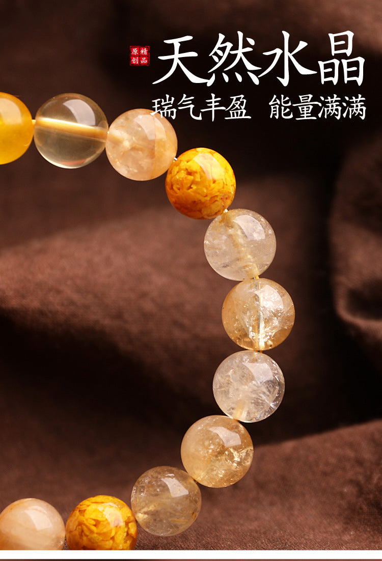 Earth Elemental-Yellow Jade Natural Crystal Bracelet