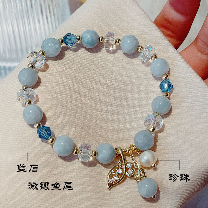 Cute Crystal Cat Eye Friendship Bracelet for Students