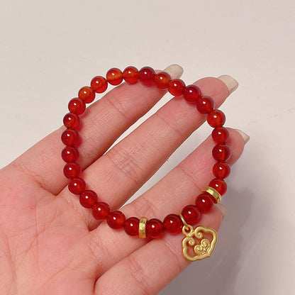 Unique Red Agate Bracelet for Chinese New Year