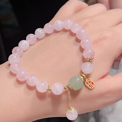 Natural Pink Crystal Bracelet