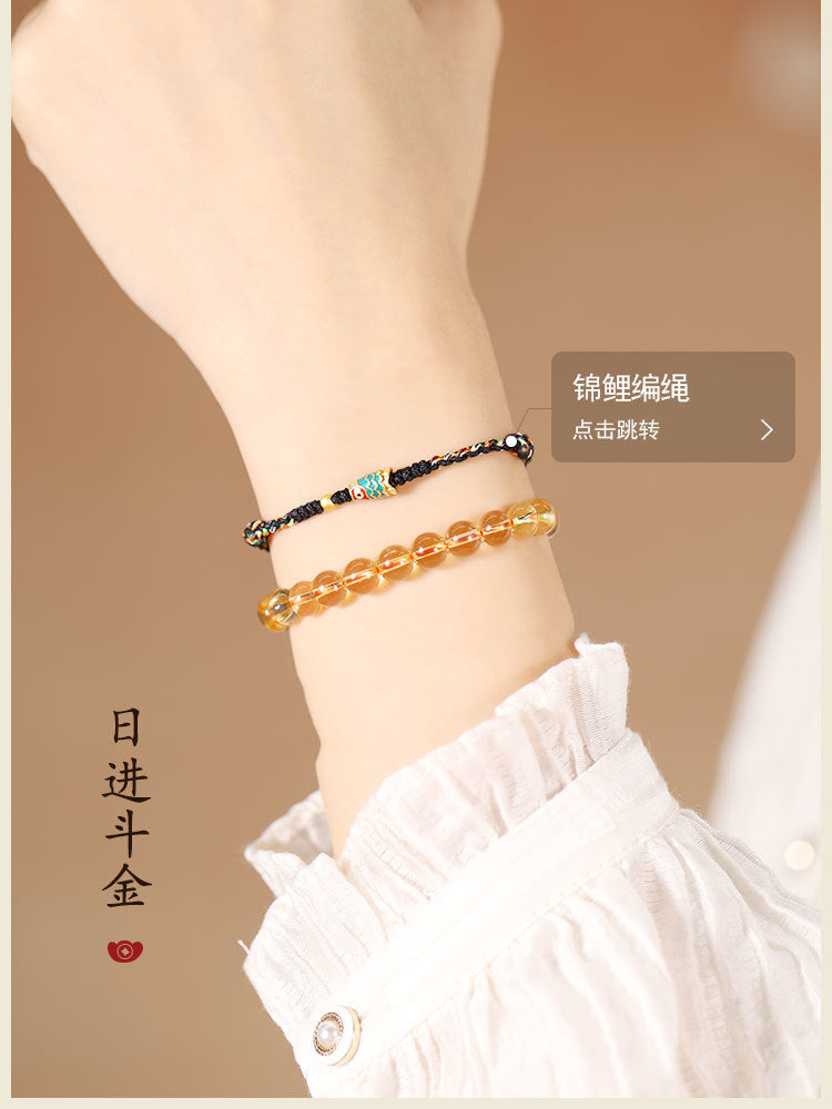 Natural citrine wealth transfer bracelet