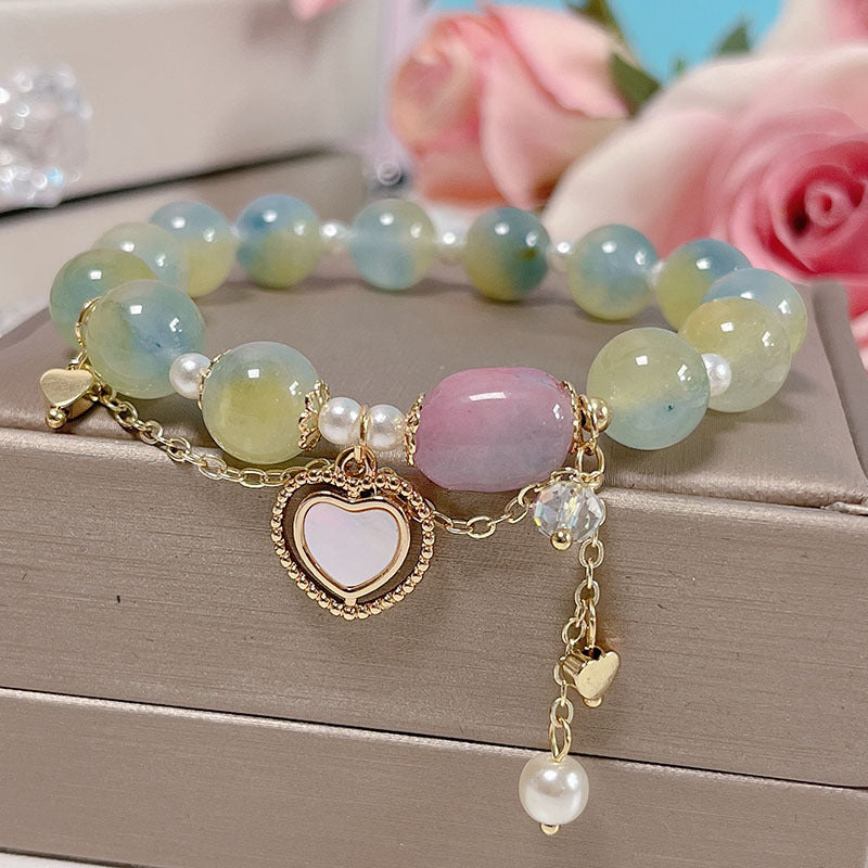 Sweet Gradient Color Beaded Bracelet for Women