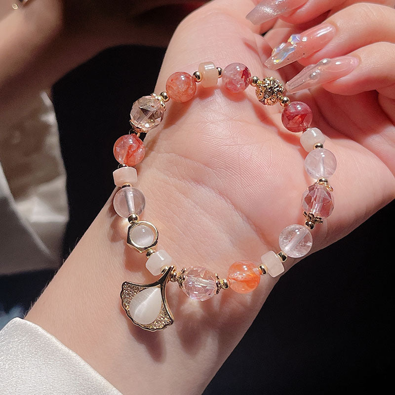 Natural Crystal Fox Lucky Grass Bracelet