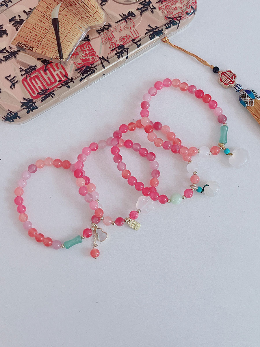 Sweet Colorful Agate Bead Bracelet for Girls