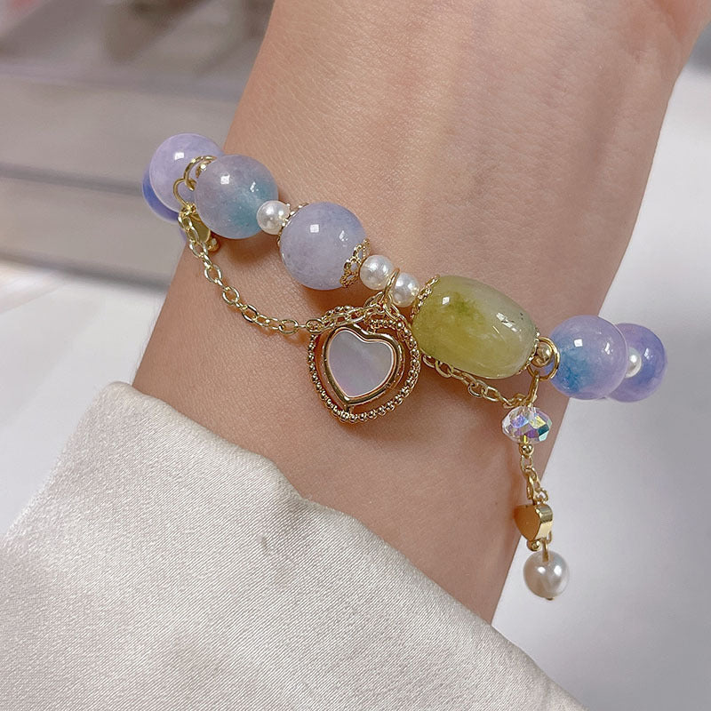 Sweet Gradient Color Beaded Bracelet for Women