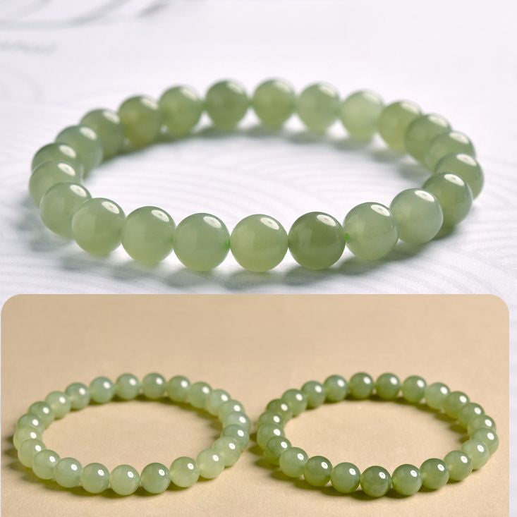 Natural Hotan Jade Ice Clear Water Green Jade Bracelet