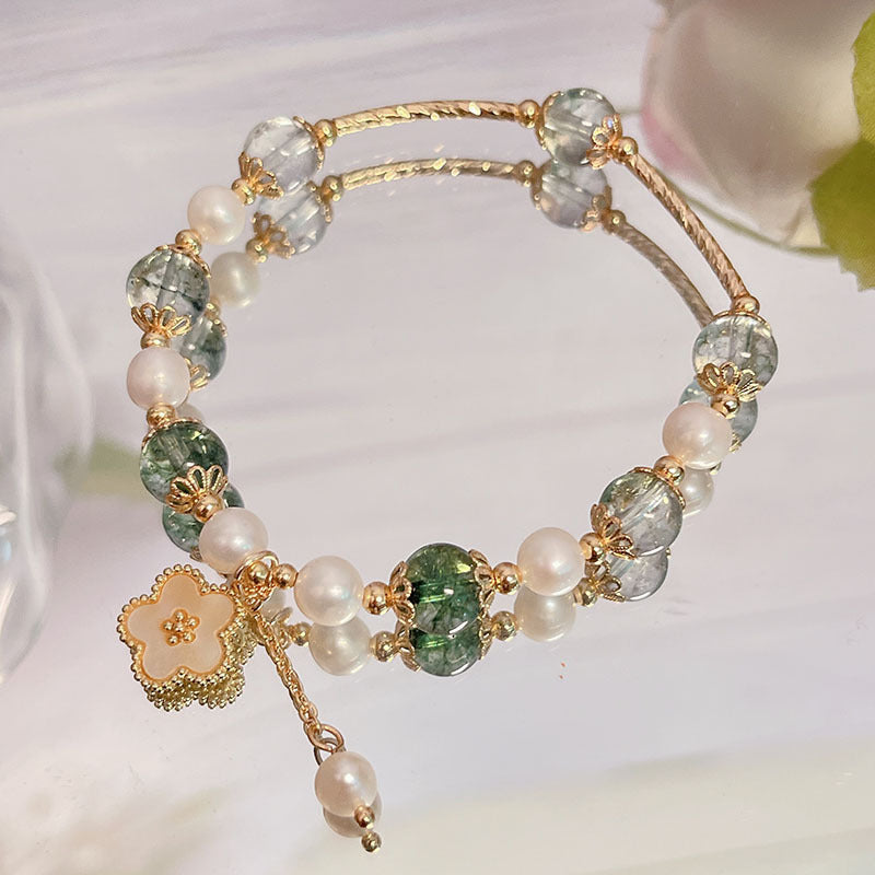 Colorful Beaded Bracelet with Sweet Delicate Charm