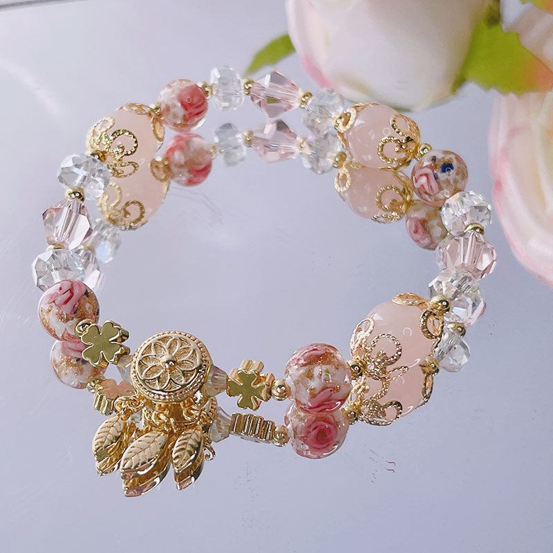 Natural Stone Crystal Beaded Bracelet