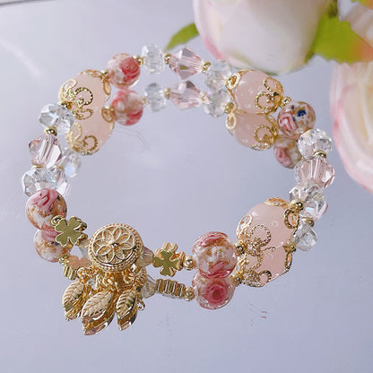 Natural Stone Crystal Beaded Bracelet