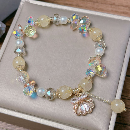 Crystal Butterfly Bow Shell Bracelet