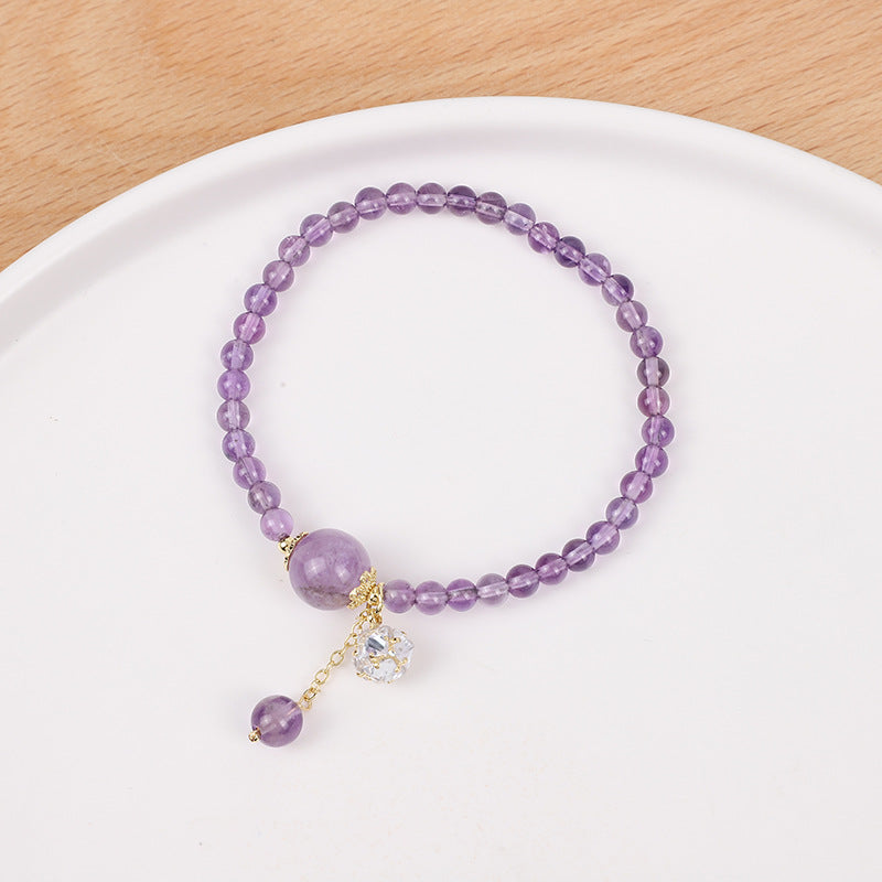 Purple Aura Light Luxury Delicate Chain Purple Crystal Bracelet