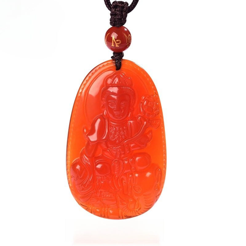 Natural Red Agate Zodiac Guardian Necklace