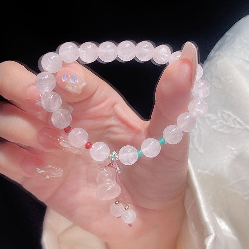 Fox Mask Pink Crystal Bracelet