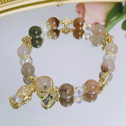 Luckystone Natural Crystal Pixiu Bracelet