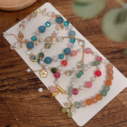 Colorful Beaded Bracelet with Sweet Delicate Charm