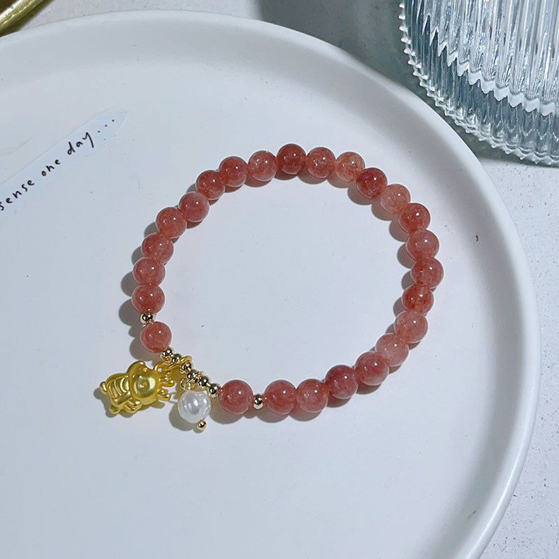 2024 Year of the Dragon Natural Stone Bracelet Cute Dragon Beaded Bracelet Lucky Charm