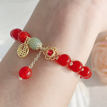 Unique Red Agate Bracelet for Chinese New Year