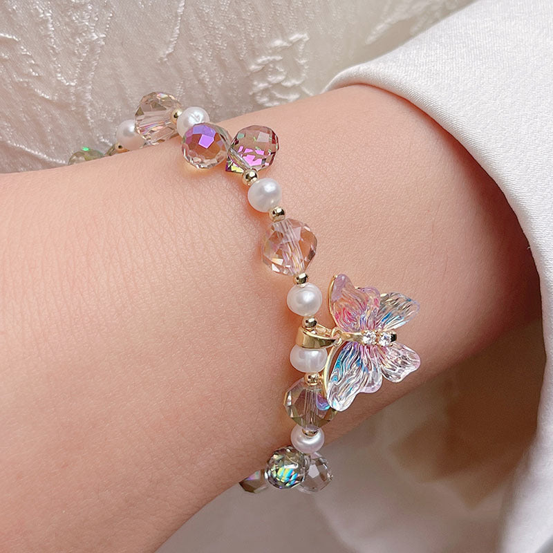 Colorful Butterfly Pearl Bracelet