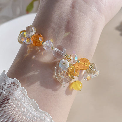 Forest Crystal Bracelet Versatile Flower Leaf Colorful