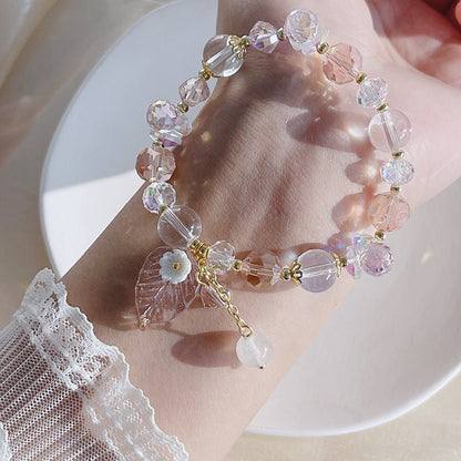 Forest Crystal Bracelet Versatile Flower Leaf Colorful