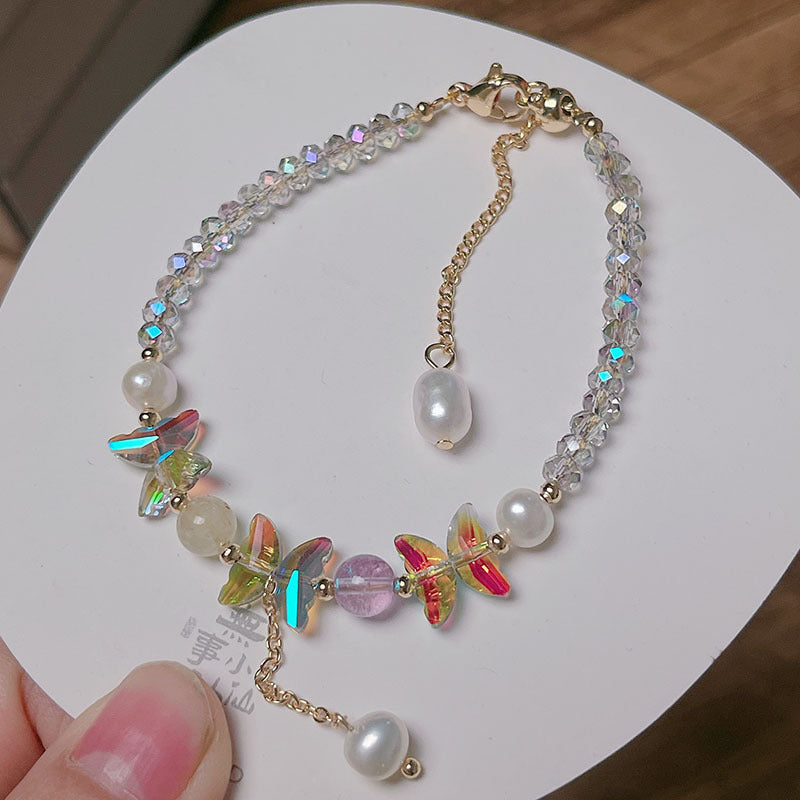 Colorful Butterfly Pearl Bracelet