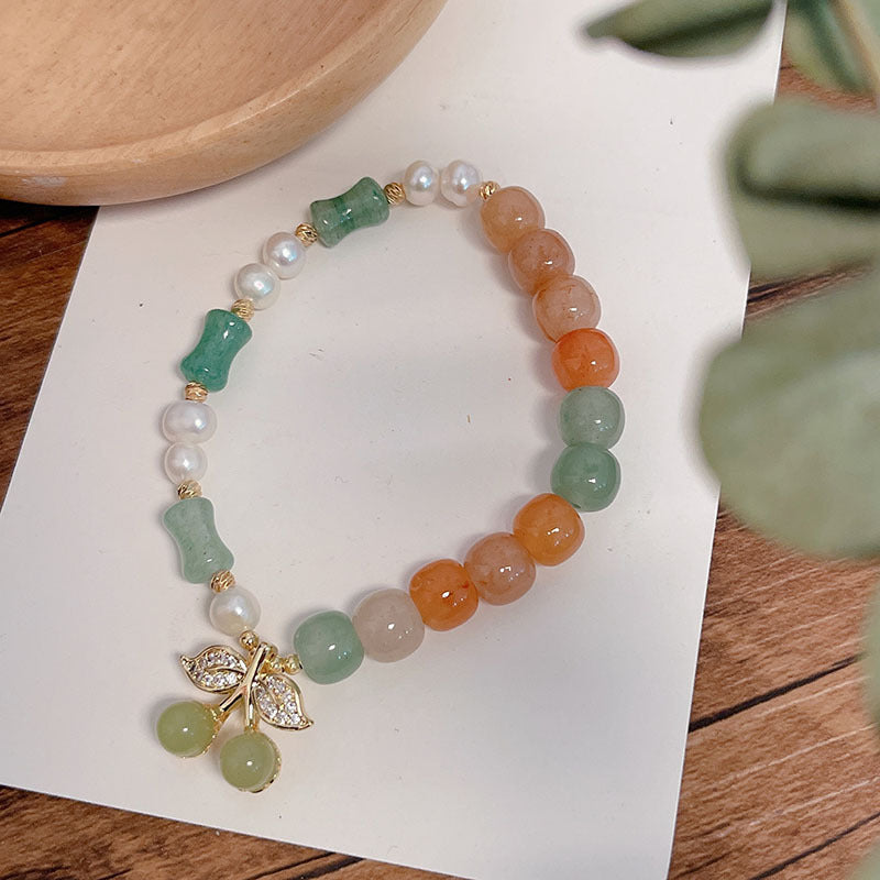 Colorful Beaded Bracelet with Sweet Delicate Charm