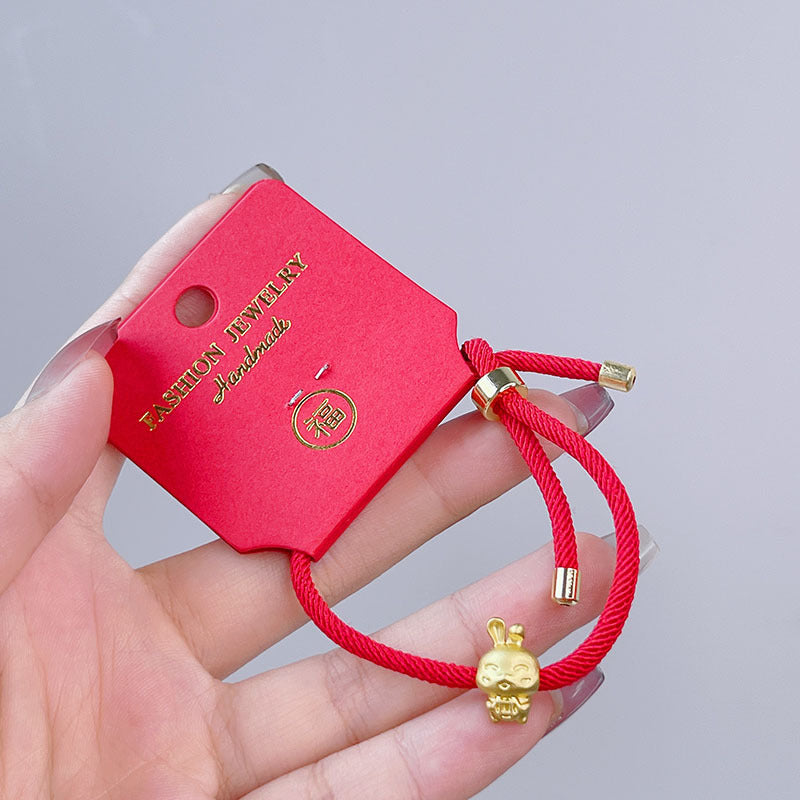 New Year Lucky Bag Red String Bracelet Year of the Gift Parent-child Couple Hand-woven Red Hand Rope Blessing Bracelet