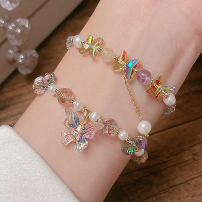 Colorful Butterfly Pearl Bracelet