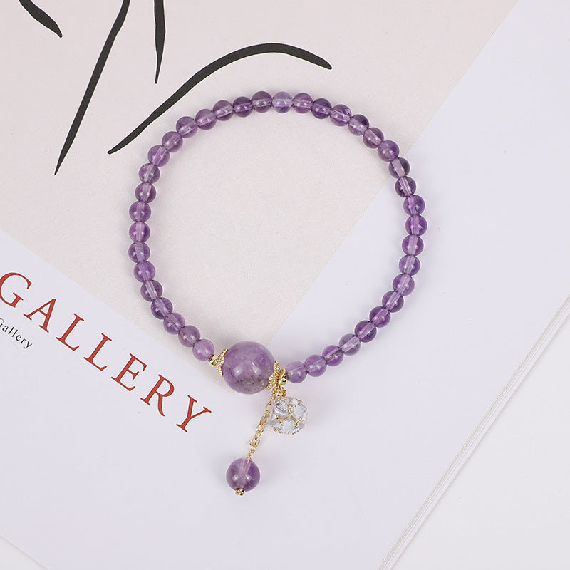 Purple Aura Light Luxury Delicate Chain Purple Crystal Bracelet