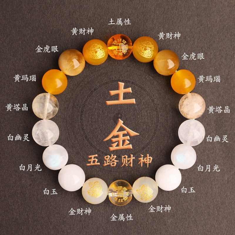 -Lucky Stone-Advanced customization Five Elements Natural Crystal Balance Energy Jewelry